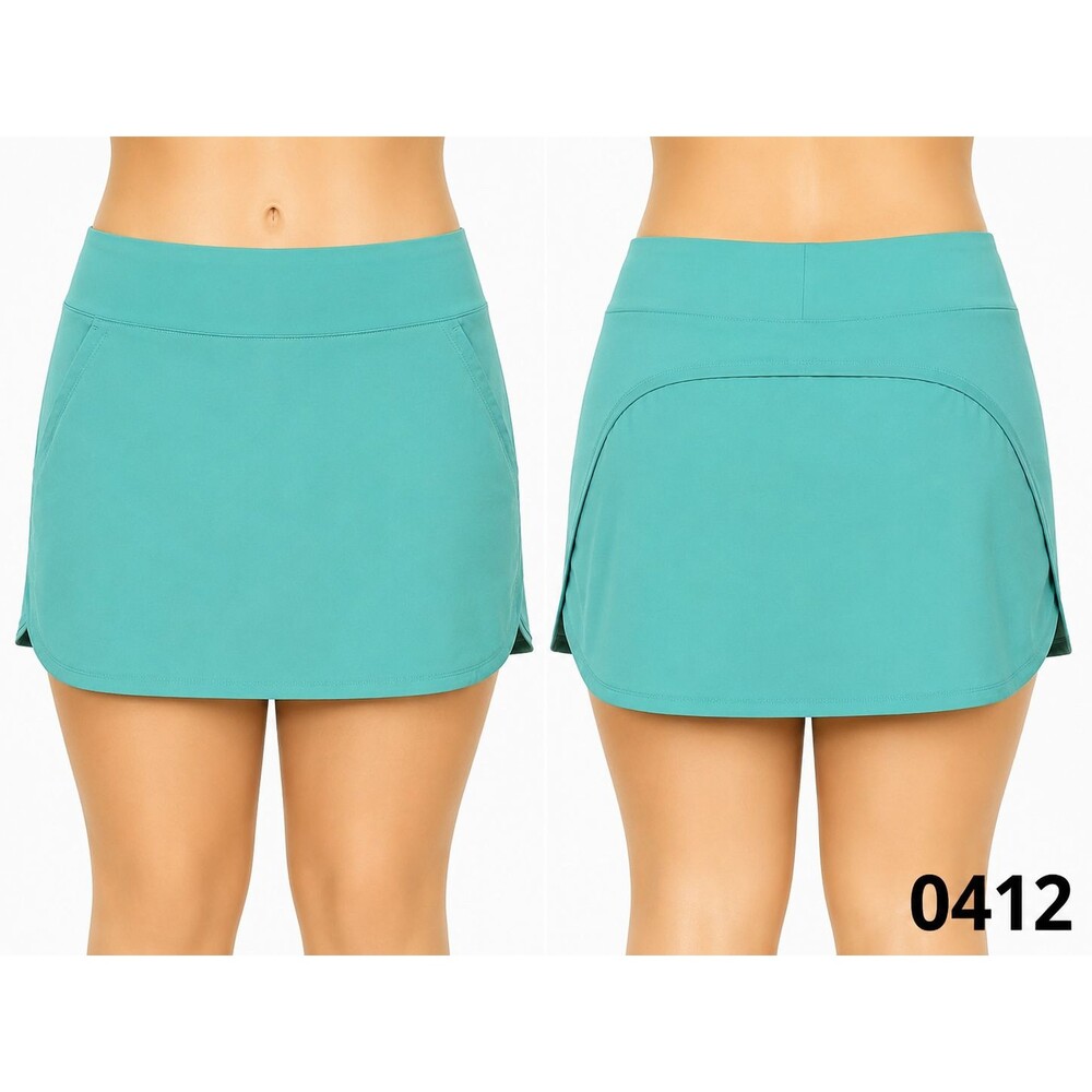 Lands' End Women's Active Performance Pull-On Skort Mint Green – Sz 14P- 0412nv